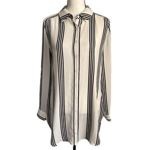 Como Vintage Vertical Srtipe Long Shirt/Tunic